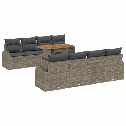 Zestaw Sof na Ogród z przechowywaniem 9 pcs Szary Polirattan Lumarko!