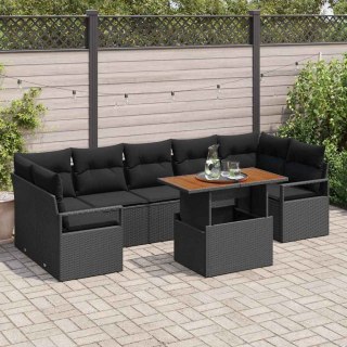 Zestaw Sof na Ogród z przechowywaniem 8 pcs Czarny Polirattan Lumarko!