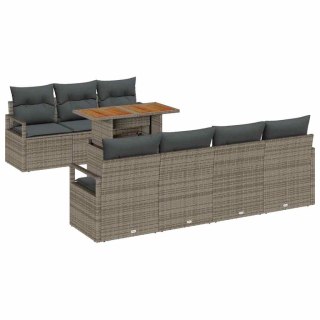 Zestaw Sof na Ogród z przechowywaniem 8 pcs Szary Polirattan Lumarko!