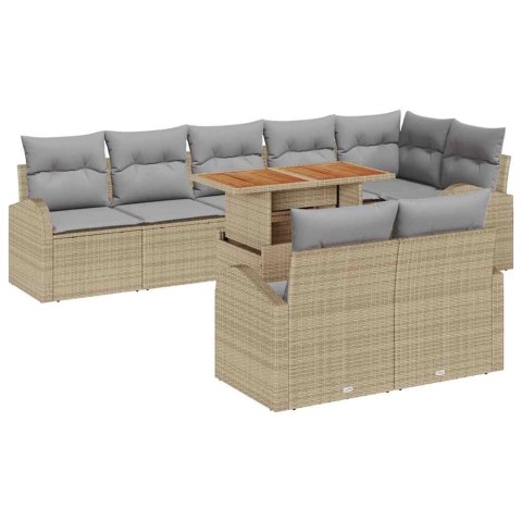 Zestaw Sof na Ogród z przechowywaniem 9 pcs Beżowy Polirattan Lumarko!