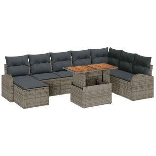 Zestaw Sof na Ogród z przechowywaniem 9 pcs Szary Polirattan Lumarko!
