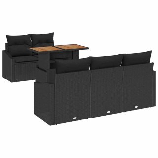 Zestaw Sof na Ogród z przechowywaniem 6 pcs Czarny Polirattan Lumarko!