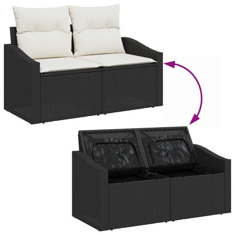 Zestaw Sof na Ogród z przechowywaniem 6 pcs Czarny Polirattan Lumarko!