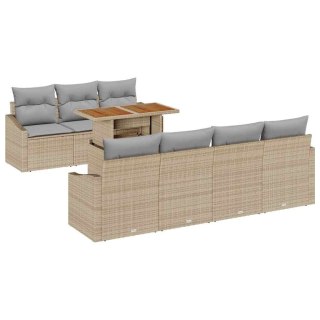 Zestaw Sof na Ogród z przechowywaniem 8 pcs Beżowy Polirattan Lumarko!