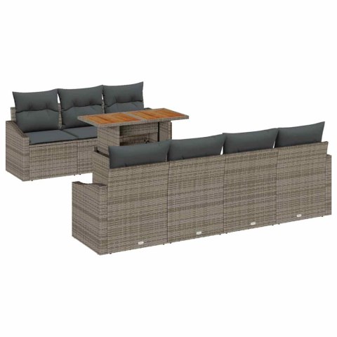 Zestaw Sof na Ogród z przechowywaniem 8 pcs Szary Polirattan Lumarko!