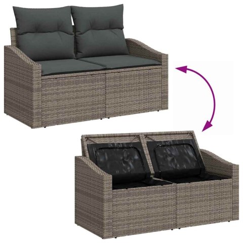 Zestaw Sof na Ogród z przechowywaniem 8 pcs Szary Polirattan Lumarko!