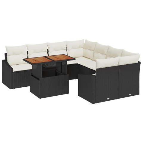 Zestaw Sof na Ogród z przechowywaniem 9 pcs Czarny Polirattan Lumarko!