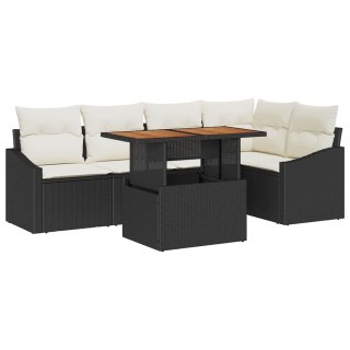 Zestaw Sof na Ogród z przechowywaniem 6 pcs Czarny Polirattan Lumarko!