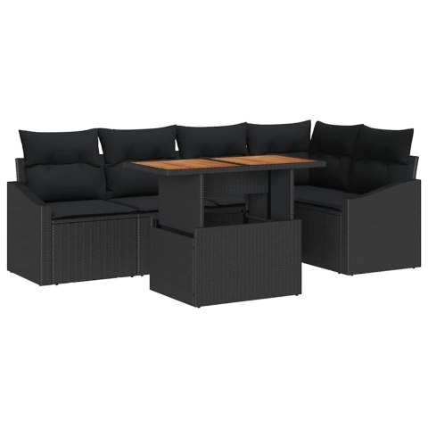 Zestaw Sof na Ogród z przechowywaniem 6 pcs Czarny Polirattan Lumarko!