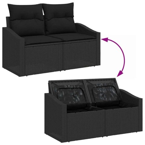 Zestaw Sof na Ogród z przechowywaniem 6 pcs Czarny Polirattan Lumarko!