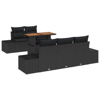 Zestaw Sof na Ogród z przechowywaniem 6 pcs Czarny Polirattan Lumarko!