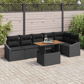 Zestaw Sof na Ogród z przechowywaniem 7 pcs Czarny Polirattan Lumarko!