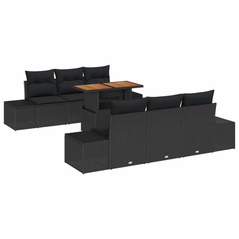 Zestaw Sof na Ogród z przechowywaniem 7 pcs Czarny Polirattan Lumarko!
