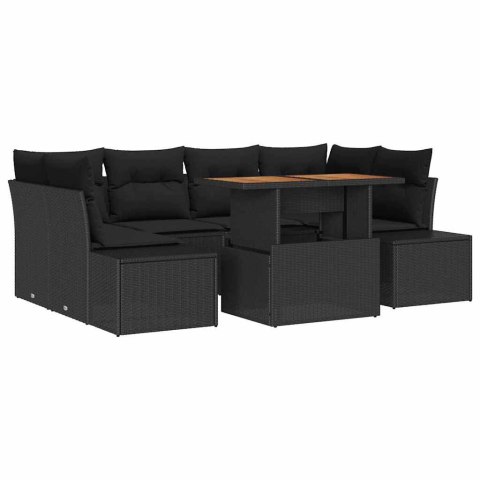 Zestaw Sof na Ogród z przechowywaniem 7 pcs Czarny Polirattan Lumarko!