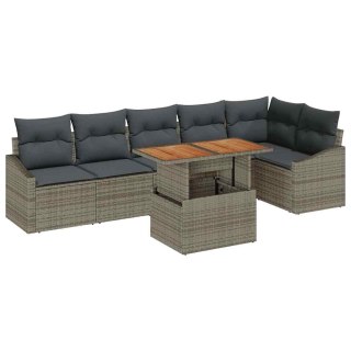 Zestaw Sof na Ogród z przechowywaniem 7 pcs Szary Polirattan Lumarko!