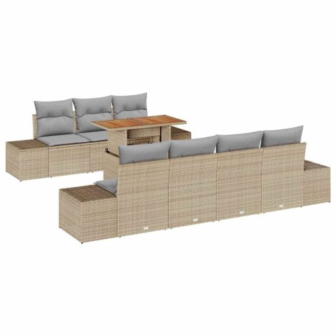 Zestaw Sof na Ogród z przechowywaniem 8 pcs Beżowy Polirattan Lumarko!