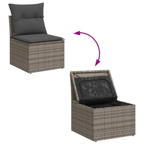 Zestaw Sof na Ogród z przechowywaniem 8 pcs Szary Polirattan Lumarko!