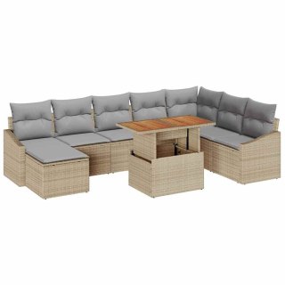 Zestaw Sof na Ogród z przechowywaniem 9 pcs Beżowy Polirattan Lumarko!