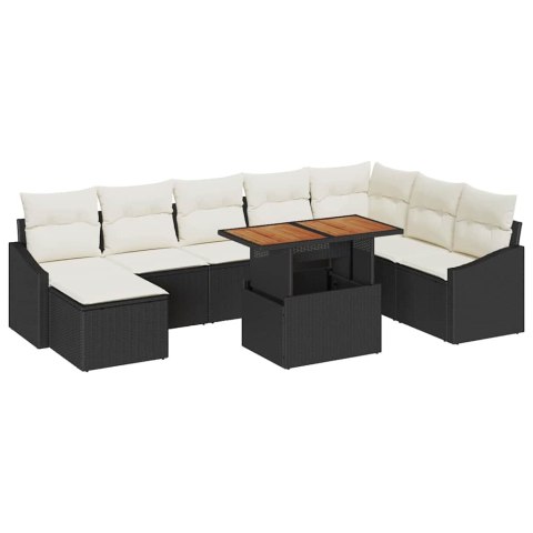 Zestaw Sof na Ogród z przechowywaniem 9 pcs Czarny Polirattan Lumarko!