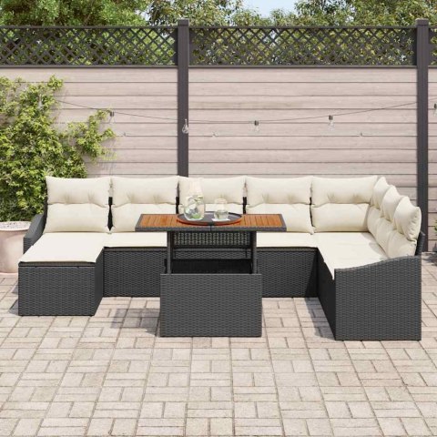 Zestaw Sof na Ogród z przechowywaniem 9 pcs Czarny Polirattan Lumarko!