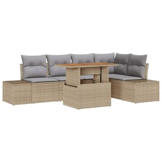 Zestaw Sof na Ogród z przechowywaniem 6 pcs Beżowy Polirattan Lumarko!