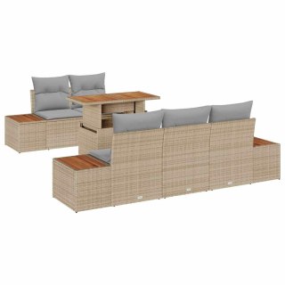 Zestaw Sof na Ogród z przechowywaniem 6 pcs Beżowy Polirattan Lumarko!