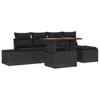 Zestaw Sof na Ogród z przechowywaniem 6 pcs Czarny Polirattan Lumarko!