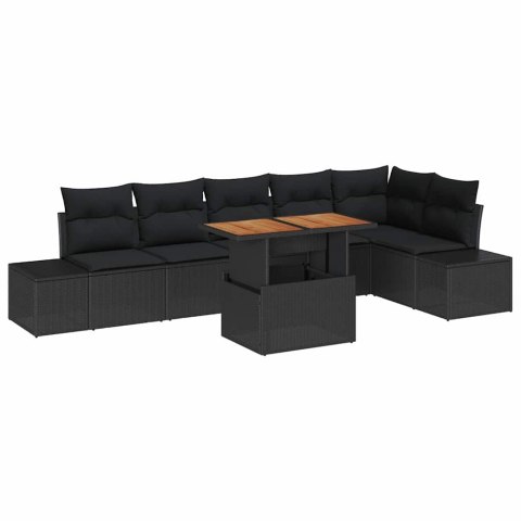 Zestaw Sof na Ogród z przechowywaniem 7 pcs Czarny Polirattan Lumarko!
