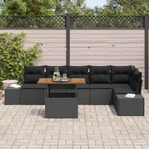 Zestaw Sof na Ogród z przechowywaniem 7 pcs Czarny Polirattan Lumarko!