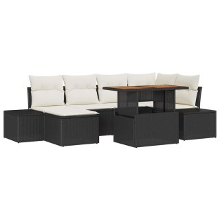 Zestaw Sof na Ogród z przechowywaniem 7 pcs Czarny Polirattan Lumarko!
