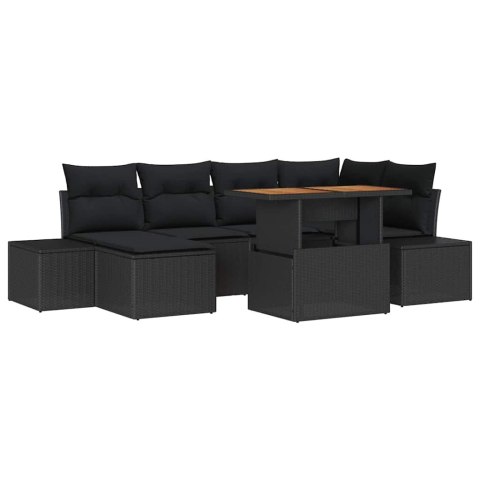 Zestaw Sof na Ogród z przechowywaniem 7 pcs Czarny Polirattan Lumarko!