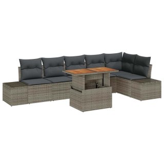 Zestaw Sof na Ogród z przechowywaniem 7 pcs Szary Polirattan Lumarko!