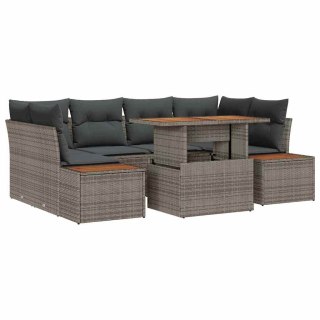 Zestaw Sof na Ogród z przechowywaniem 7 pcs Szary Polirattan Lumarko!