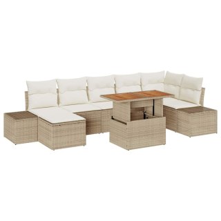 Zestaw Sof na Ogród z przechowywaniem 8 pcs Beżowy Polirattan Lumarko!