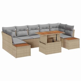 Zestaw Sof na Ogród z przechowywaniem 8 pcs Beżowy Polirattan Lumarko!