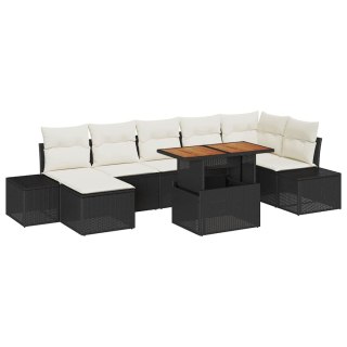 Zestaw Sof na Ogród z przechowywaniem 8 pcs Czarny Polirattan Lumarko!