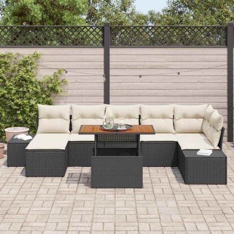 Zestaw Sof na Ogród z przechowywaniem 8 pcs Czarny Polirattan Lumarko!