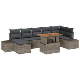 Zestaw Sof na Ogród z przechowywaniem 8 pcs Szary Polirattan Lumarko!