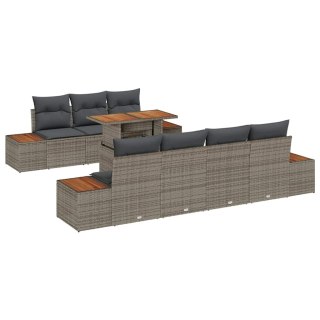 Zestaw Sof na Ogród z przechowywaniem 8 pcs Szary Polirattan Lumarko!