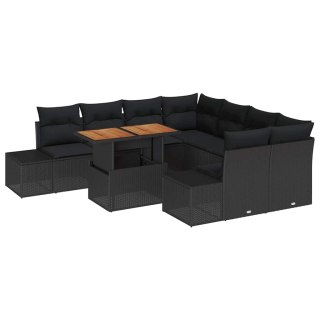 Zestaw Sof na Ogród z przechowywaniem 9 pcs Czarny Polirattan Lumarko!