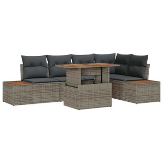 Zestaw Sof na Ogród z przechowywaniem 6 pcs Szary Polirattan Lumarko!