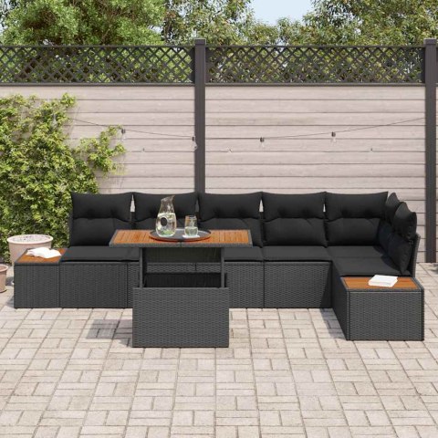 Zestaw Sof na Ogród z przechowywaniem 7 pcs Czarny Polirattan Lumarko!