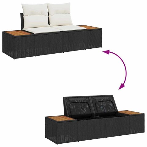 Zestaw Sof na Ogród z przechowywaniem 7 pcs Czarny Polirattan Lumarko!