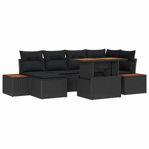 Zestaw Sof na Ogród z przechowywaniem 7 pcs Czarny Polirattan Lumarko!