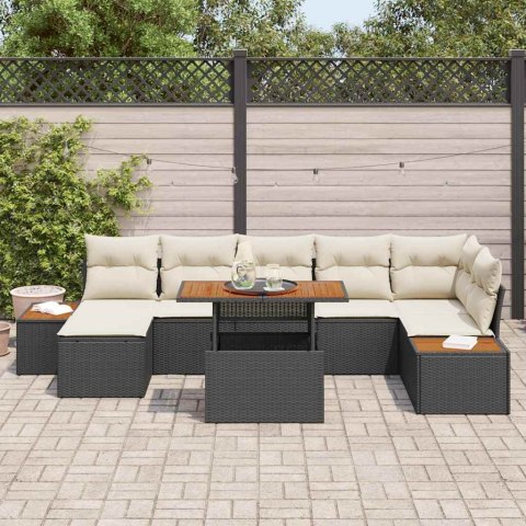 Zestaw Sof na Ogród z przechowywaniem 8 pcs Czarny Polirattan Lumarko!