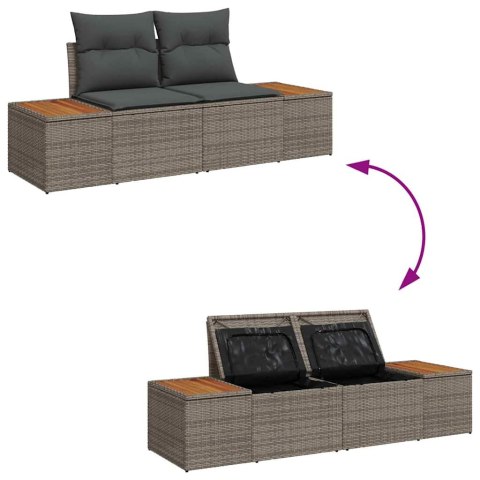 Zestaw Sof na Ogród z przechowywaniem 8 pcs Szary Polirattan Lumarko!