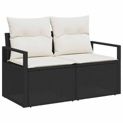Zestaw Sof na Ogród 4 pcs Czarny i kremowy 175 x 117 x 85 cm Lumarko!