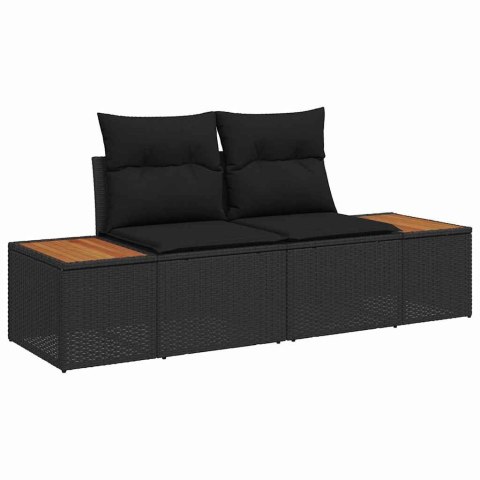Zestaw Sof na Ogród 4 pcs Czarny 55 x 62 x 69 cm Polirattan Lumarko!