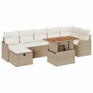 Zestaw Sof na Ogród z przechowywaniem 8 pcs Beżowy Polirattan Lumarko!