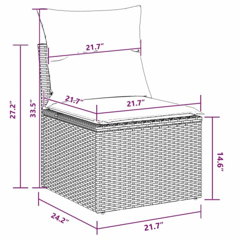 Zestaw sof ogrodowych z 14 częściami w kolorze czarnym, poduszkami i materiałem z polirattanu i akacji Lumarko!